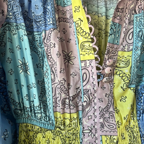 FORTE DEI MARMI COUTURE Bandana-print Mini Dress In Blue Size 38/US M - Picture 4 of 12